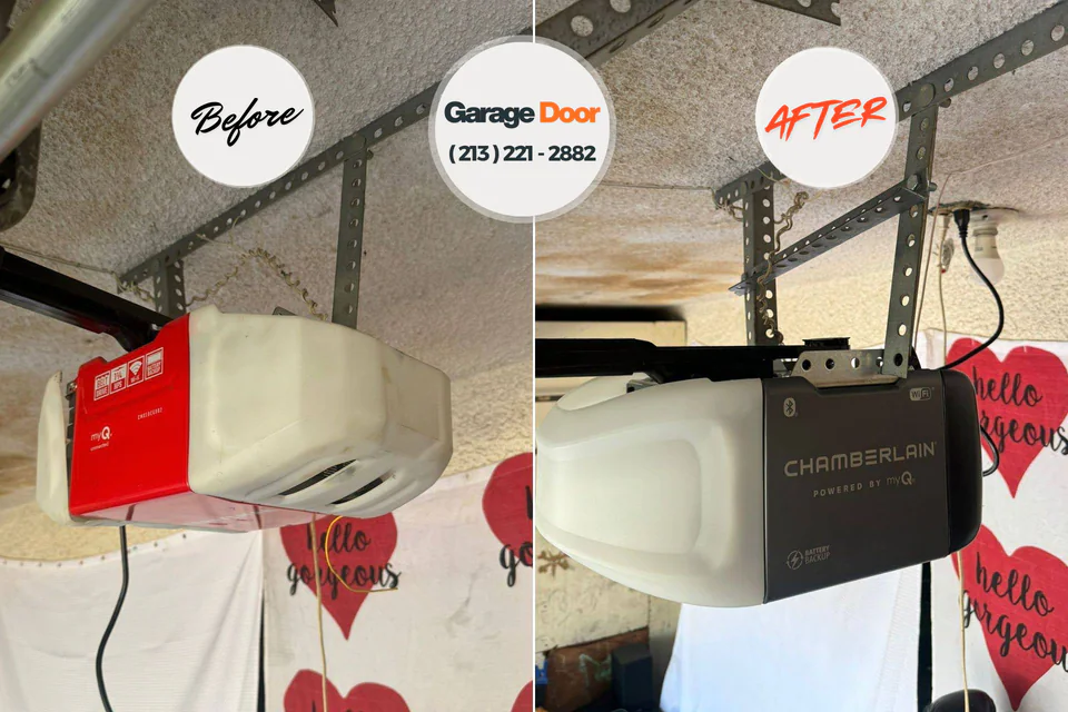 Before and after: garage door repair Meridian, ID
